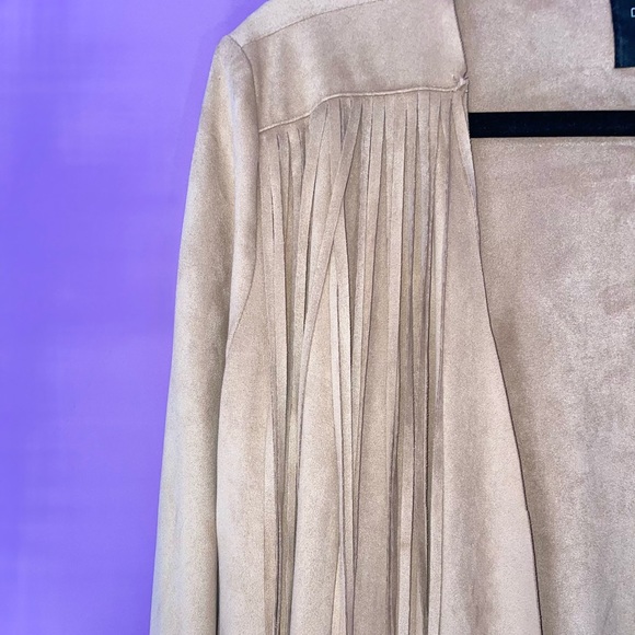 DYNAMITE Suede fringe jacket cardigan - Picture 4 of 4